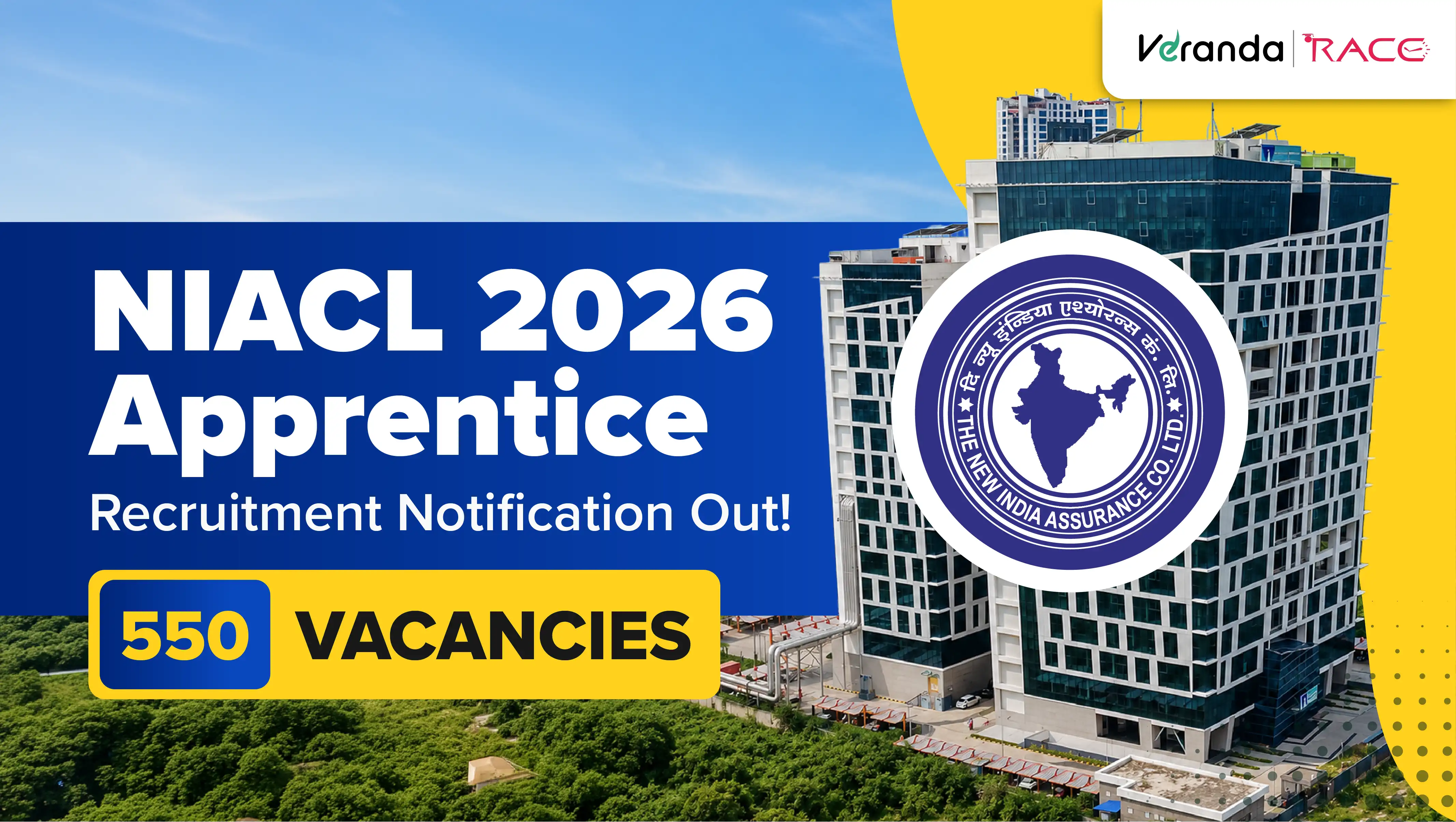 NIACL Apprentice Recruitment 2026 Notification Out for 550 Vacancies; Check Exam Dates, Eligibility, Apply Now