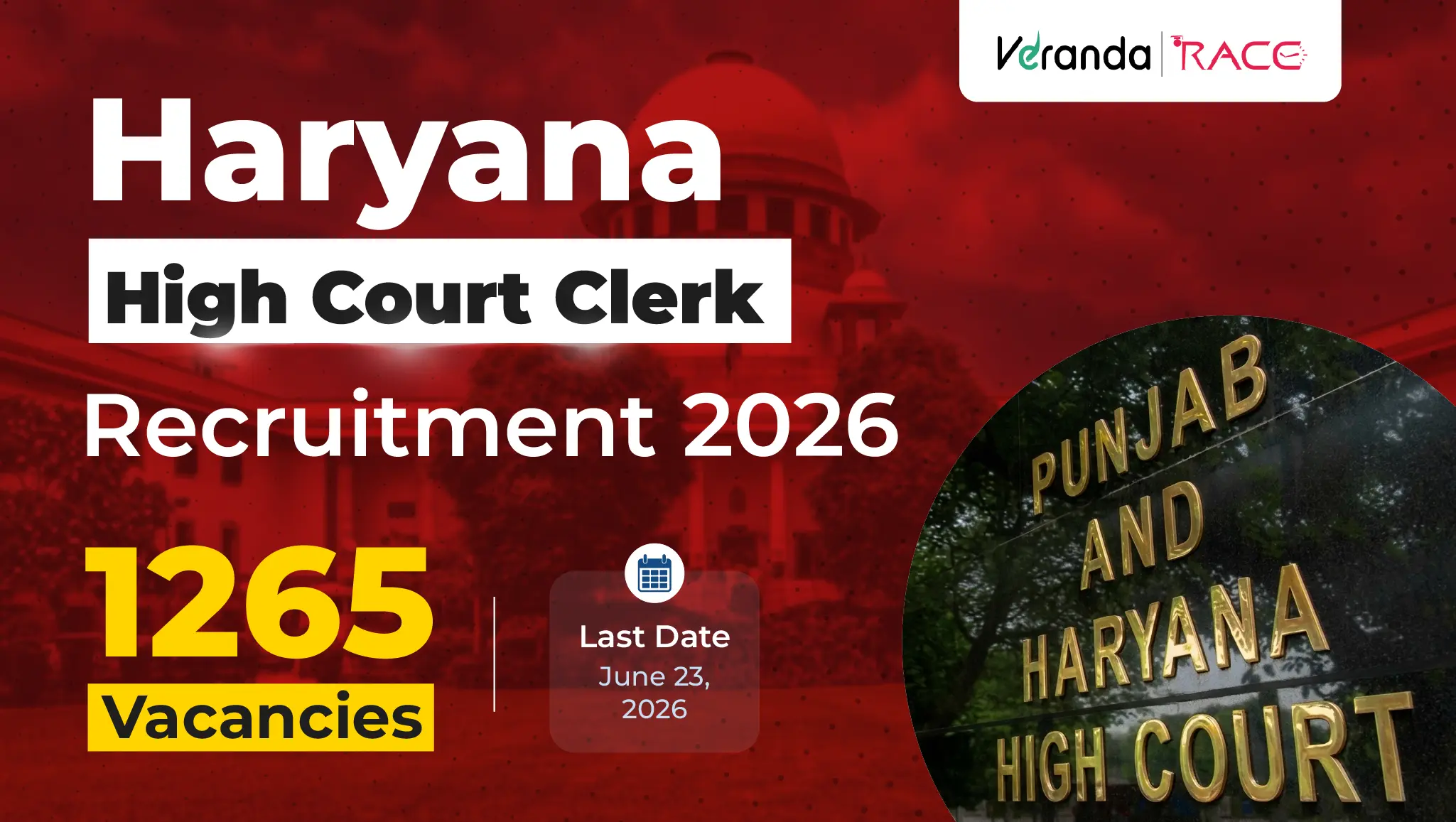 Haryana Court Clerk Recruitment 2026 Notification Out for 1265 Vacancies; Apply Online Link