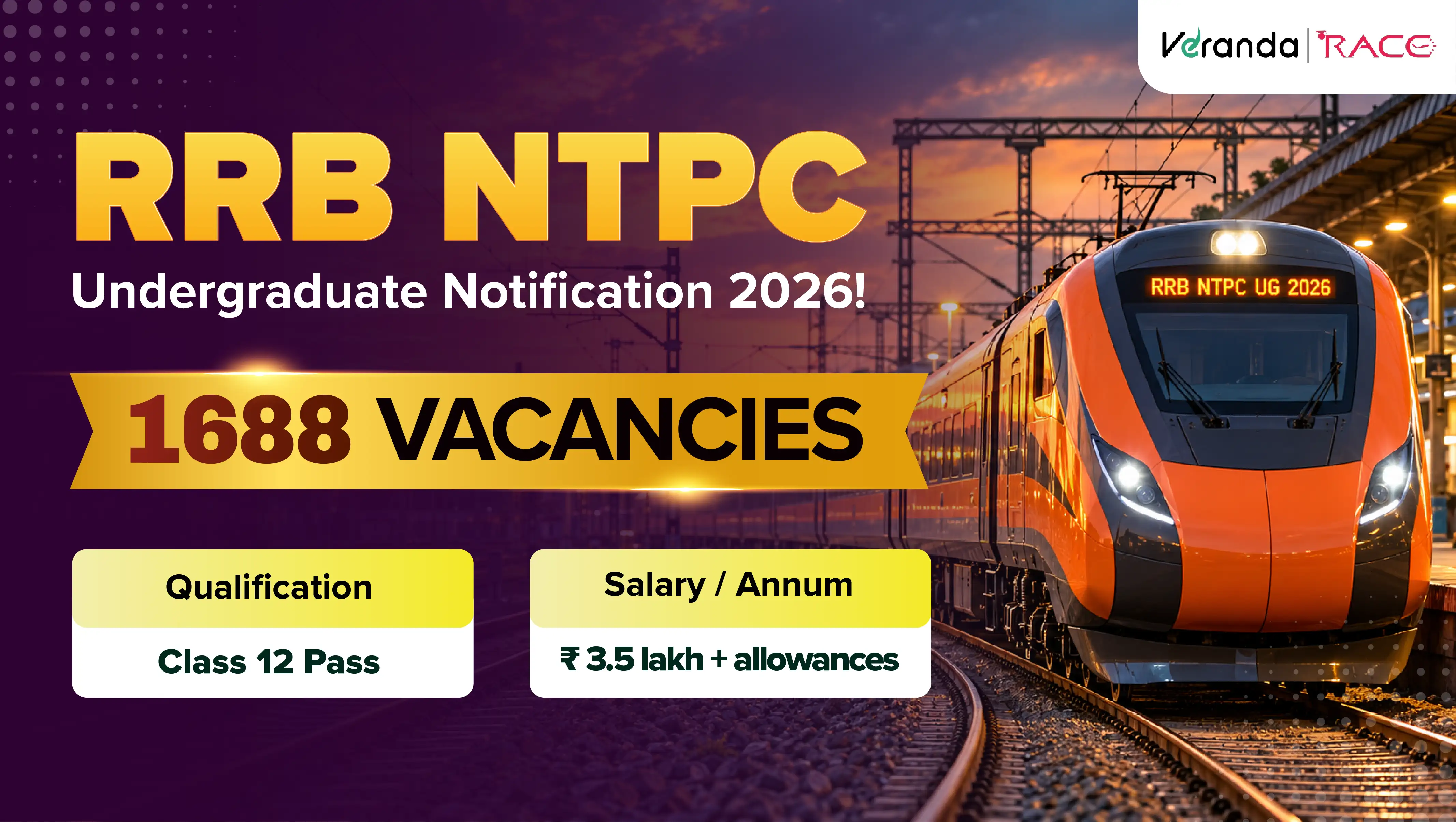 RRB NTPC Undergraduate 2026-27 Notification PDF Out for 1688 Vacancies @ rrbapply.gov.in (UG CEN. No 07/2026), Apply Online, Exam Dates