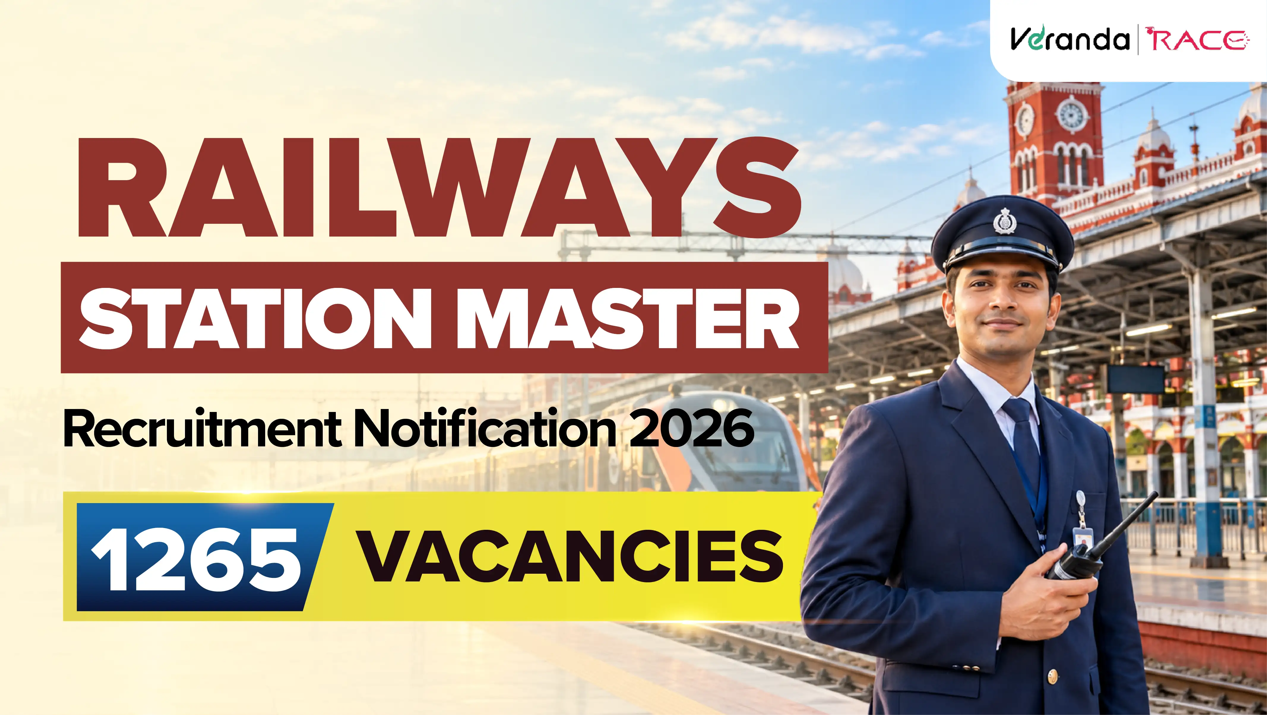 RRB Railway Station Master Notification 2026-27 Out for 1265 Vacancies @ rrbapply.gov.in (CEN. No 08/2026), Download PDF, Apply Online Dates