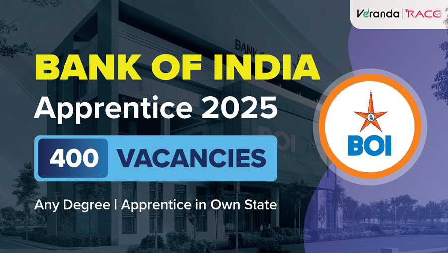 Bank of India Apprentice Recruitment 2025 Notification Out for 400 Vacancies; Apply Now