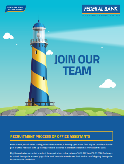 Federal Bank Office Assistant Recruitment 2026 Notification Out, Online Application Starts, Apply Now