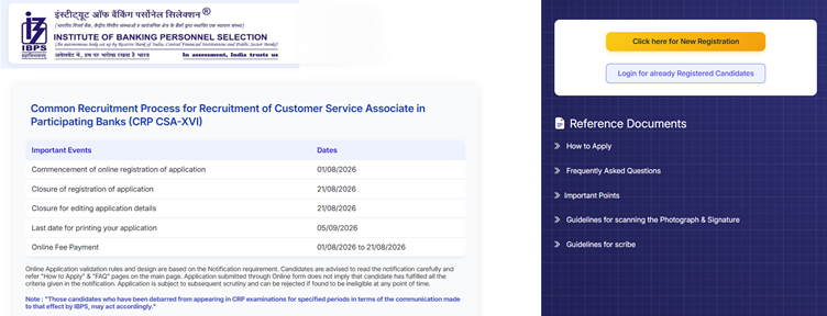 IBPS Clerk Recruitment 2026 Notification Out for 11403 CSA Vacancies, Download PDF, Apply Online Direct Link