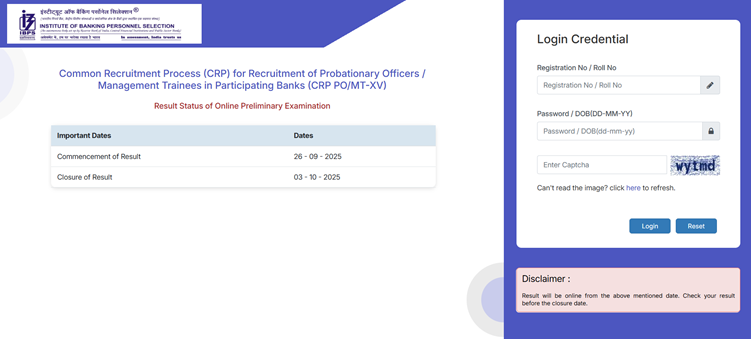 IBPS PO Prelims Result 2025 Released at ibps.in, Download Link, Check Your Prelims Result With Direct Link