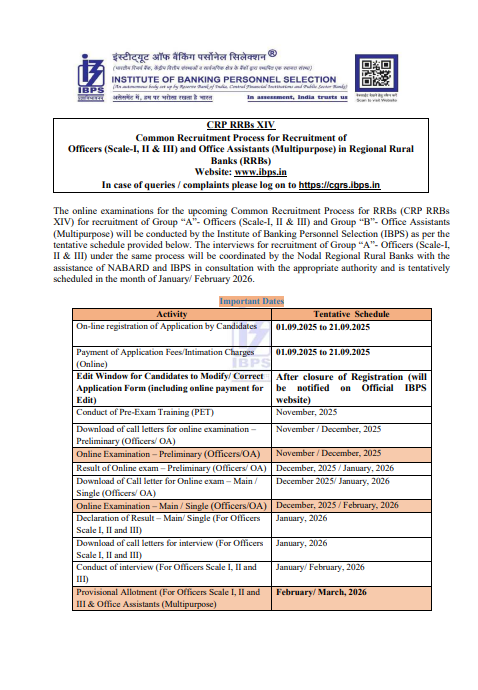 IBPS RRB PO Exam 2025 Official Notification PDF Out, Apply Online for 3907 Officer Scale I Vacancies; Register Now @ ibps.in