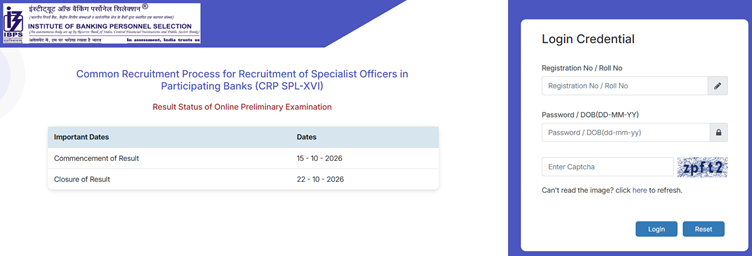 IBPS SO Prelims Result 2026 Out @ ibps.in, Direct Download Link, Check Your SO Prelims Result