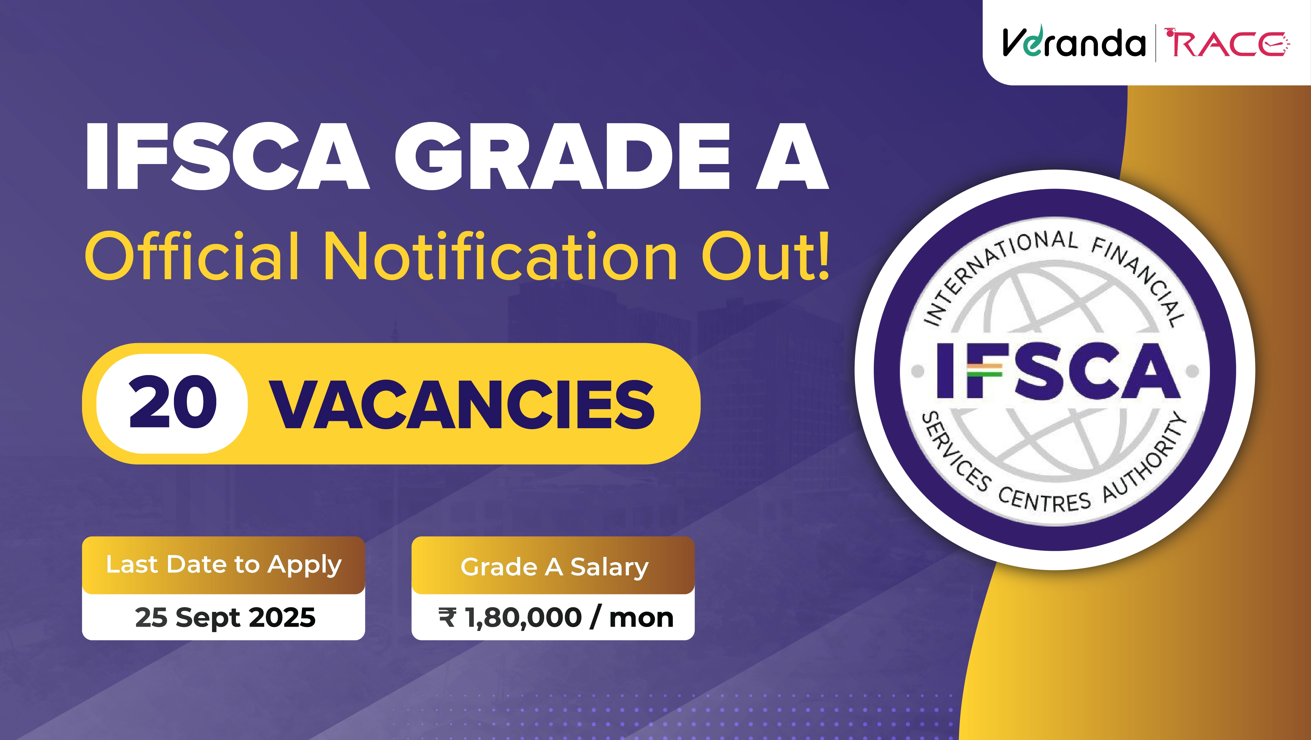 IFSCA Grade A Exam Official Notification 2025 Out for 20 Assistant Manager Vacancies, Apply from 11 September