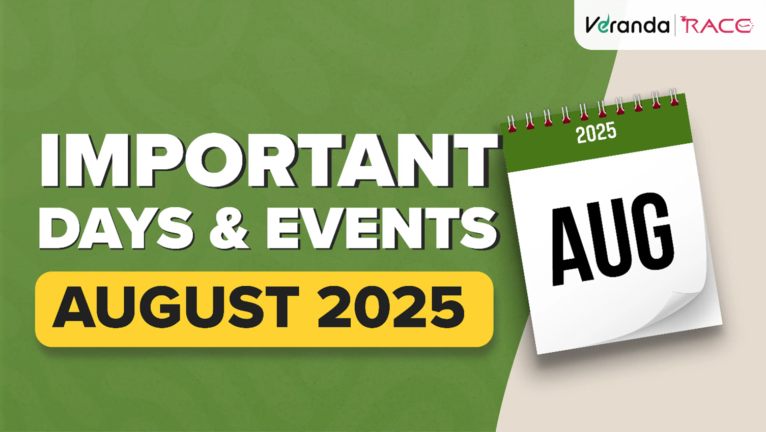 Important Days in August 2025: National and International Special Days List