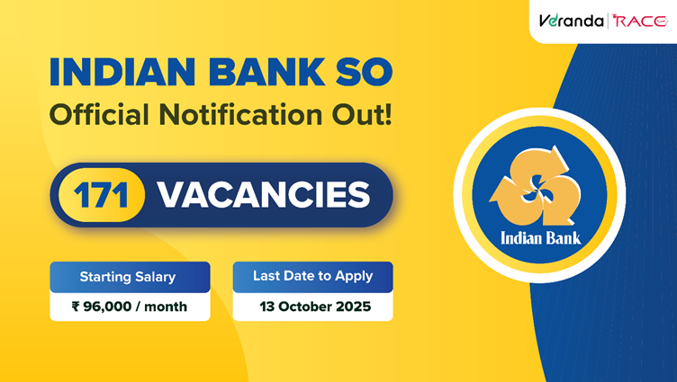 Indian Bank SO Notification Out for 171 Vacancies; Download PDF; Apply Now