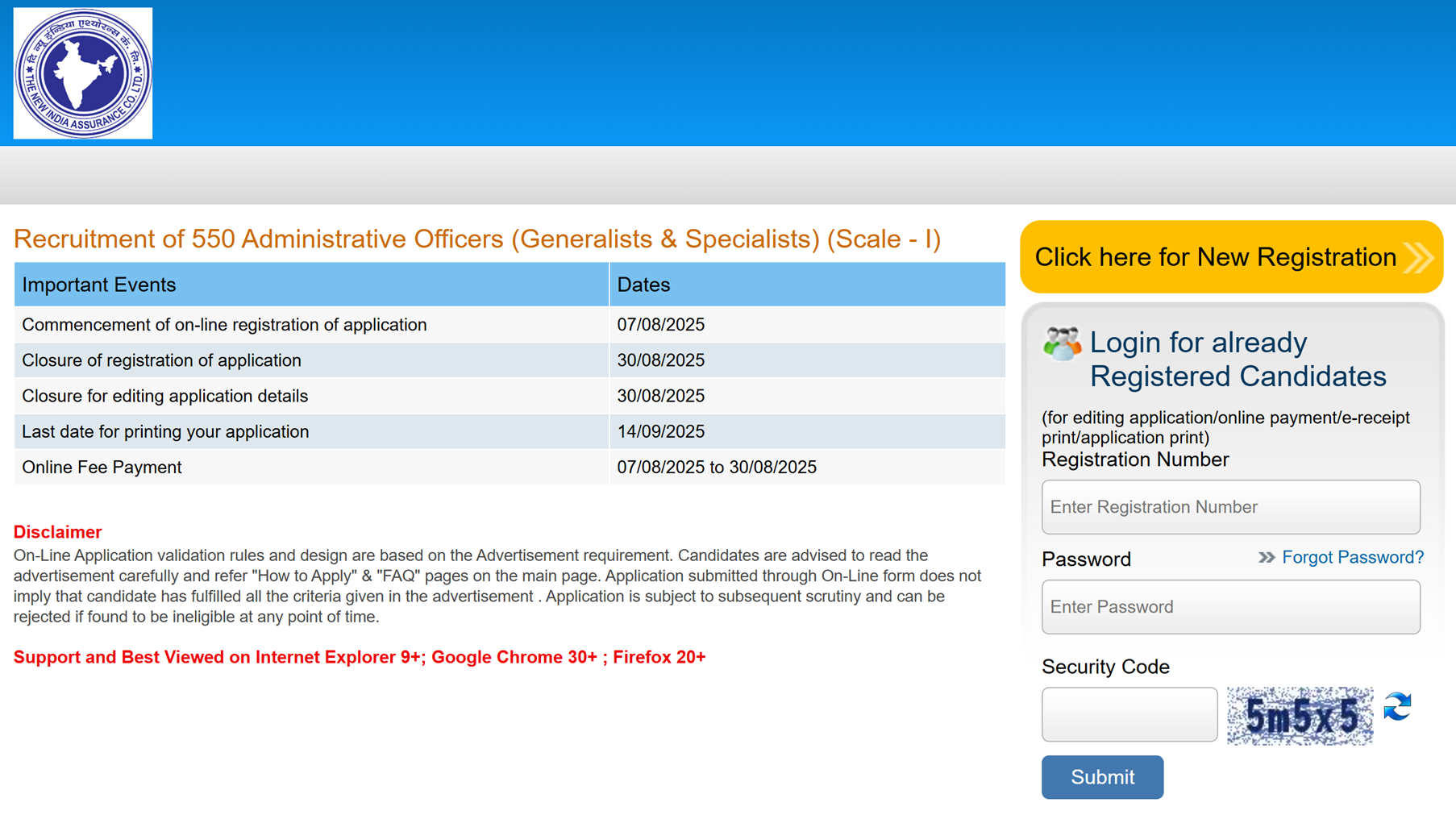 NIACL AO Official Notification 2025 PDF Out for 550 Posts; Online Registrations Starts!