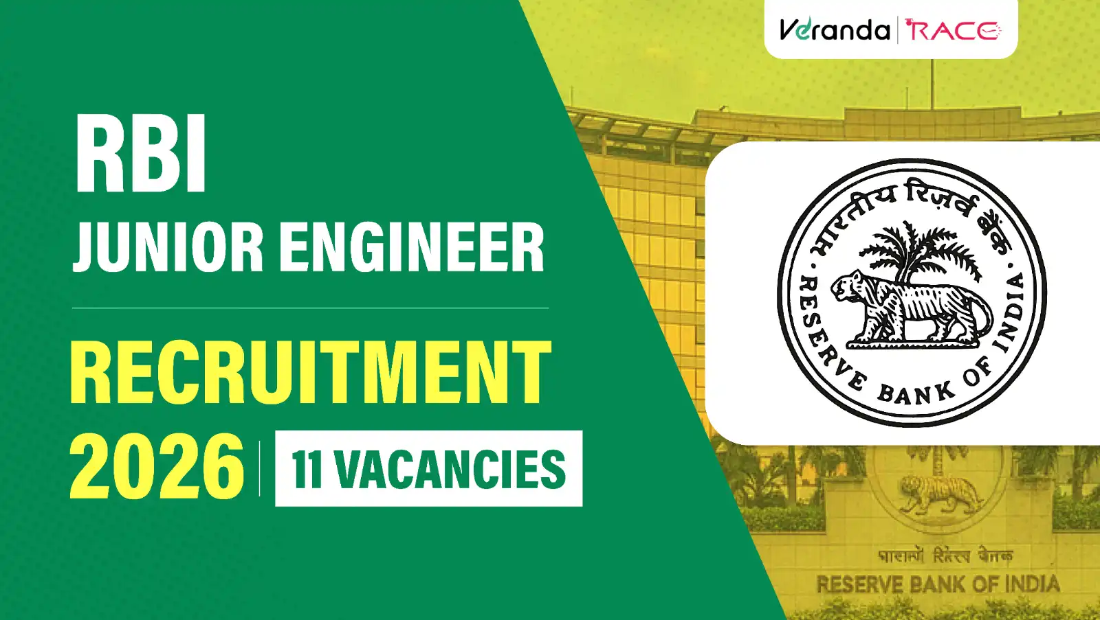 RBI JE Recruitment 2026 Notification Out for 11 Civil and Electrical Engineer Vacancies, Apply Now