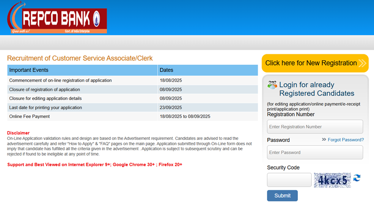 REPCO Bank Clerk Recruitment 2025 Official Notification PDF Out for 30 Vacancies; Apply Now @ repcobank.com