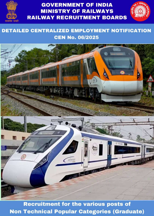 RRB NTPC Graduate 2025-26 Notification Out for 5810 Vacancies, Apply Online