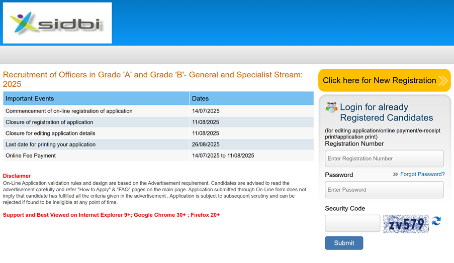SIDBI Grade A and B Recruitment 2025 Notification Out; 76 Vacancies; Apply Online