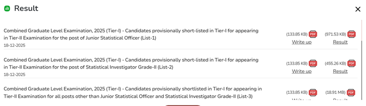SSC CGL Result 2025 Out @ ssc.gov.in, CGL Tier 1 Result & Merit List PDF Download Link