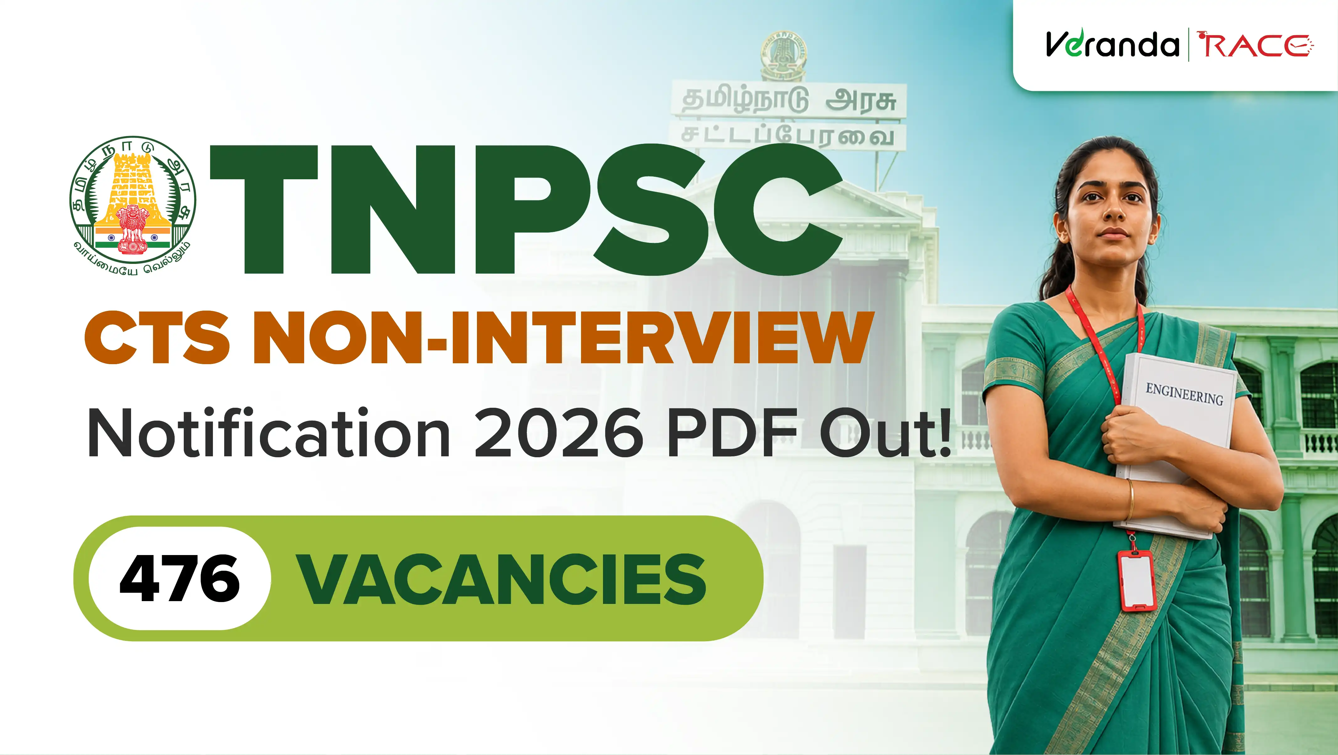 TNPSC CTS Non-Interview 2026 Recruitment Notification Out for 476 Combined Technical Services Posts, Online Form Starts on 27 May 2026 (Increased Vacancies - Latest Update)