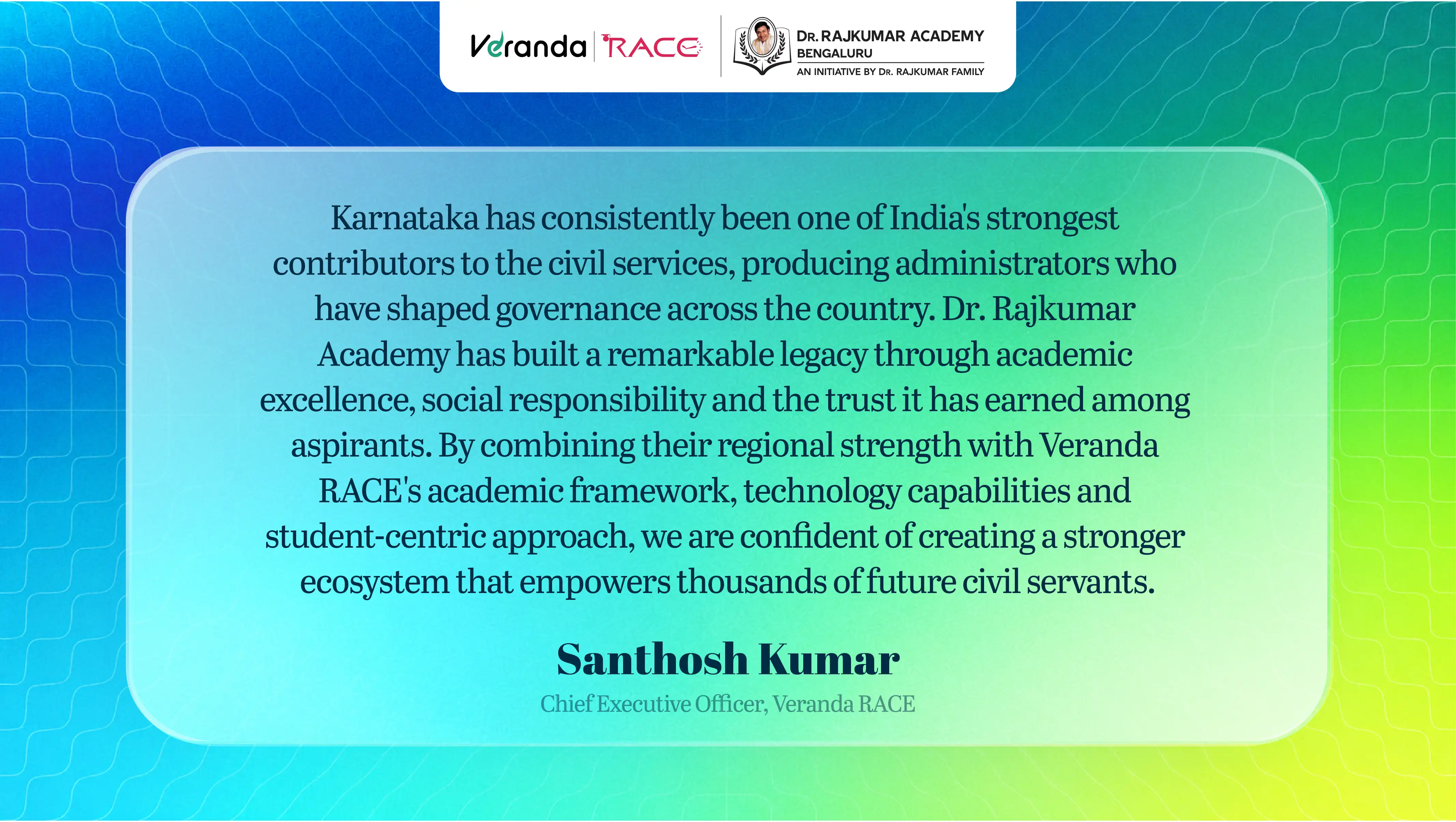 Veranda RACE Strengthens its Karnataka Footprint through Strategic Partnership with Dr. Rajkumar Academy for Civil Services (DRACS)